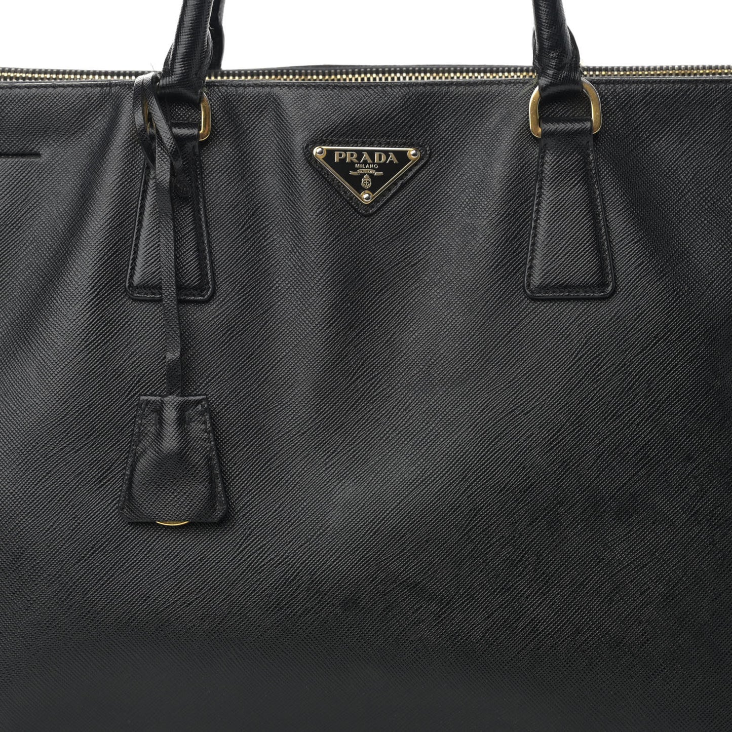 Saffiano Large Galleria Double Zip Tote Black