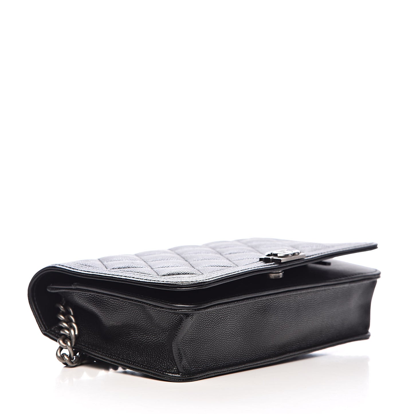 Caviar Quilted Boy Wallet On Chain WOC Black