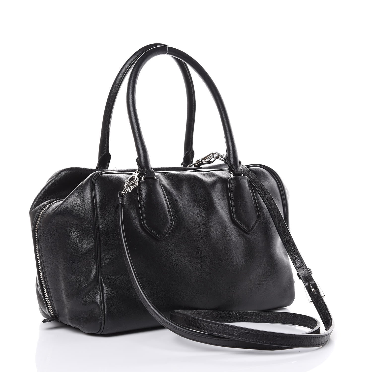 Prada Soft Calf Medium Inside Tote Black Mughetto 3 of 20
