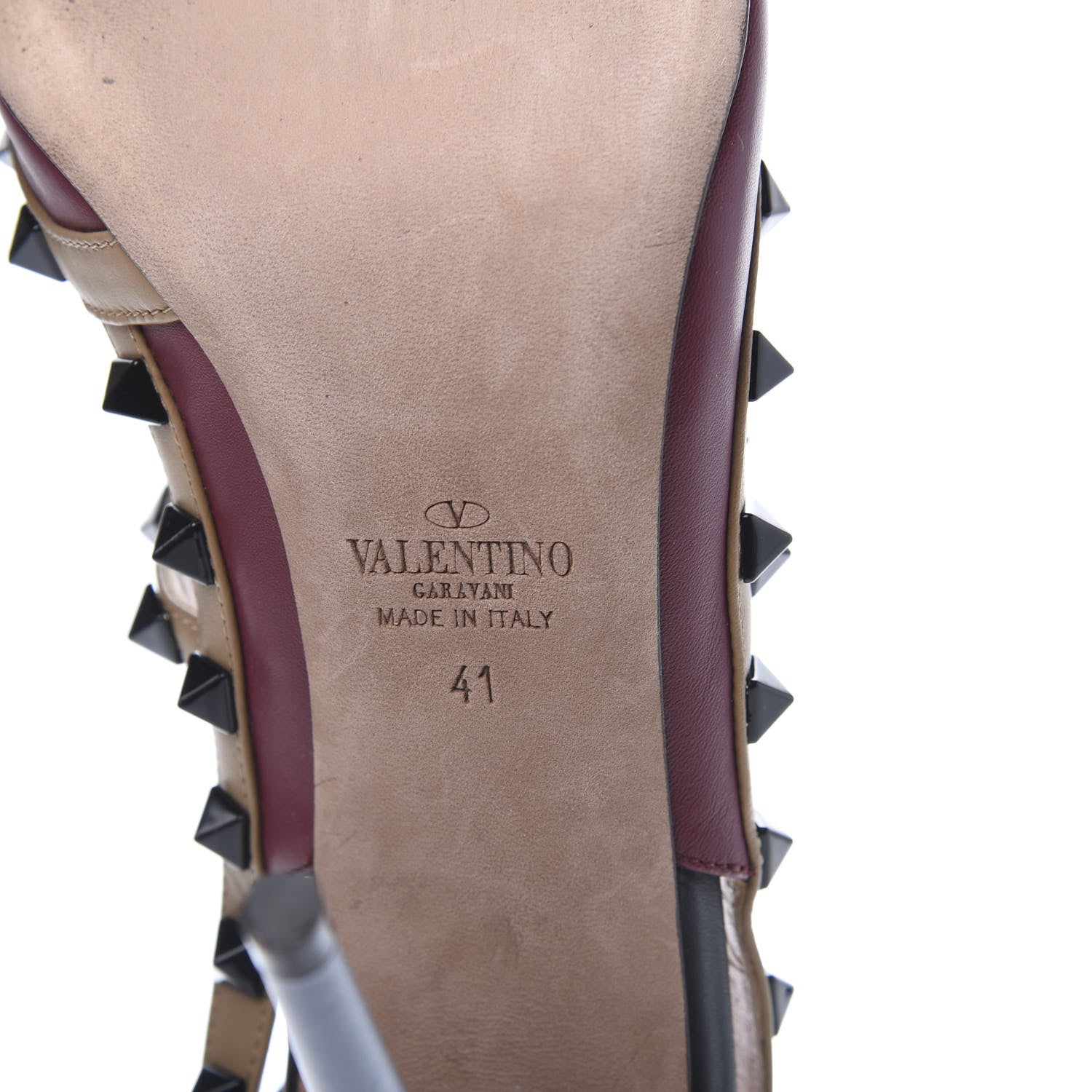 Valentino Garavani Nappa Rockstud Ankle Strap 100mm Pumps 41 Dark Red Multicolor 7 of 8
