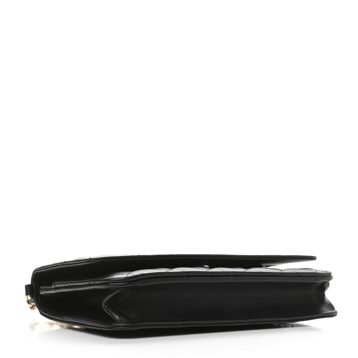 Chanel Lambskin Quilted Pearl Wallet On Chain WOC Black 3 of 13