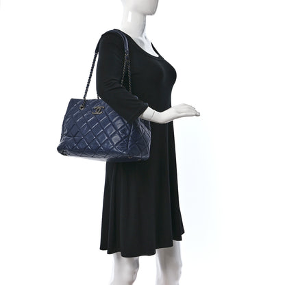 Chanel Calfskin Quilted Small Coco Soft Tote Navy 2 of 9