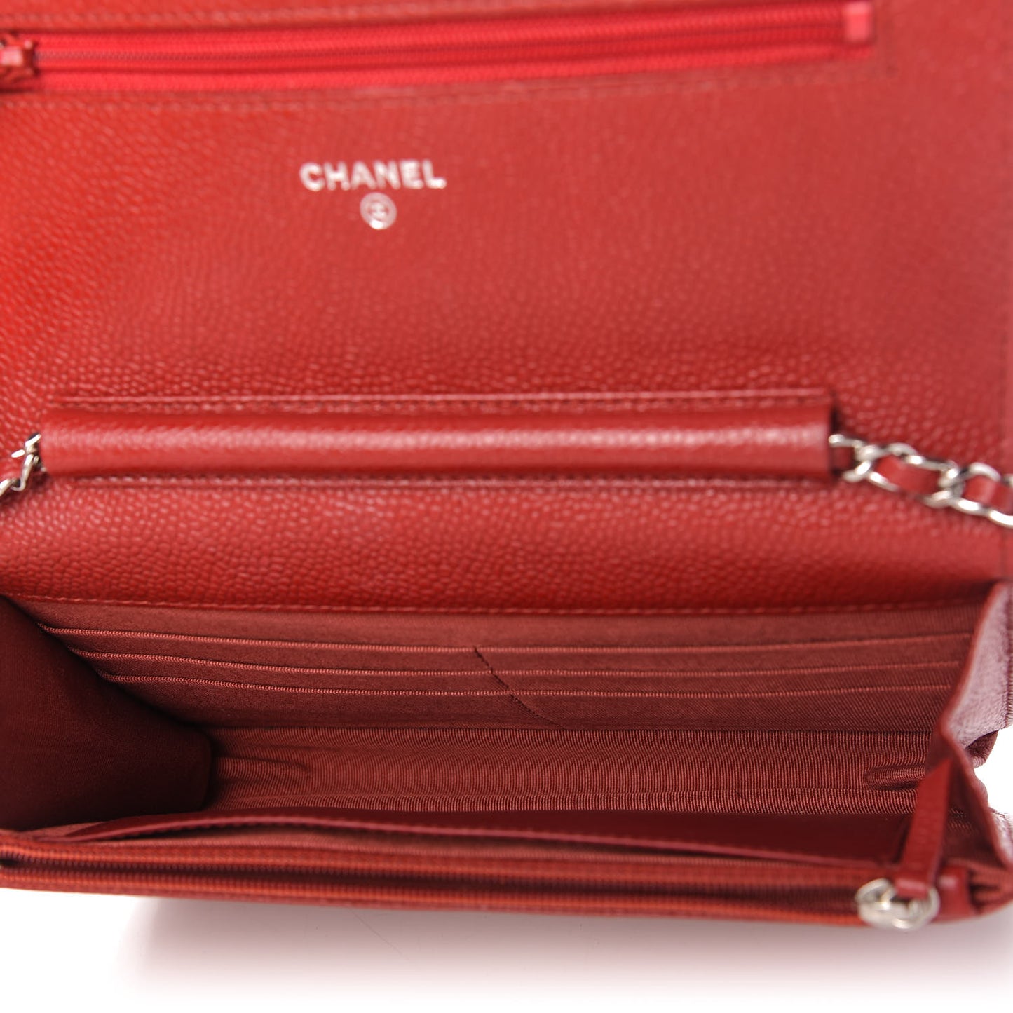 Caviar Quilted Wallet On Chain WOC Red