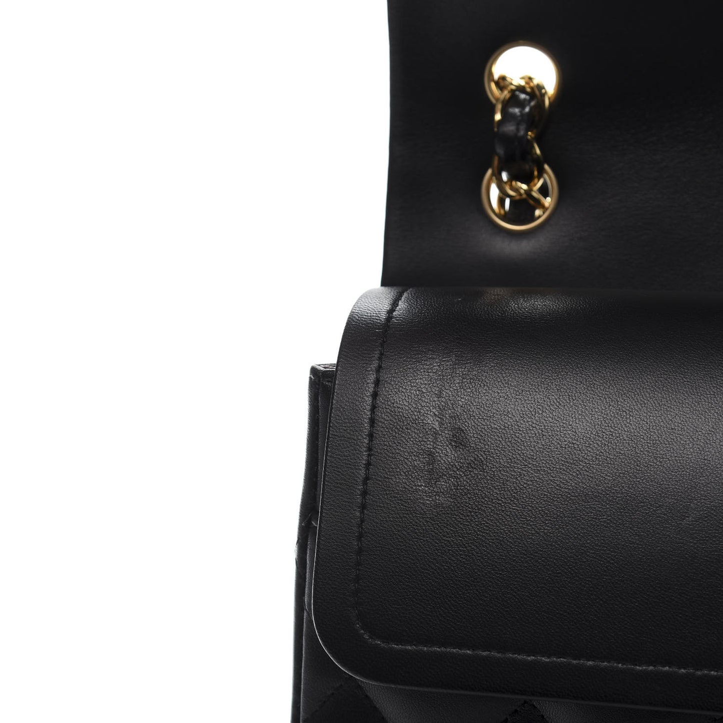 Lambskin Quilted Jumbo Double Flap Black