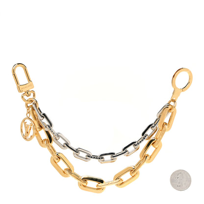 Louis Vuitton Metal LV Edge Chain Bag Charm Silver Gold 2 of 3
