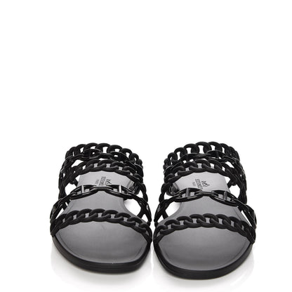 Hermes Rubber Chaine d'Ancre Nude Sandals 40 Black 2 of 8