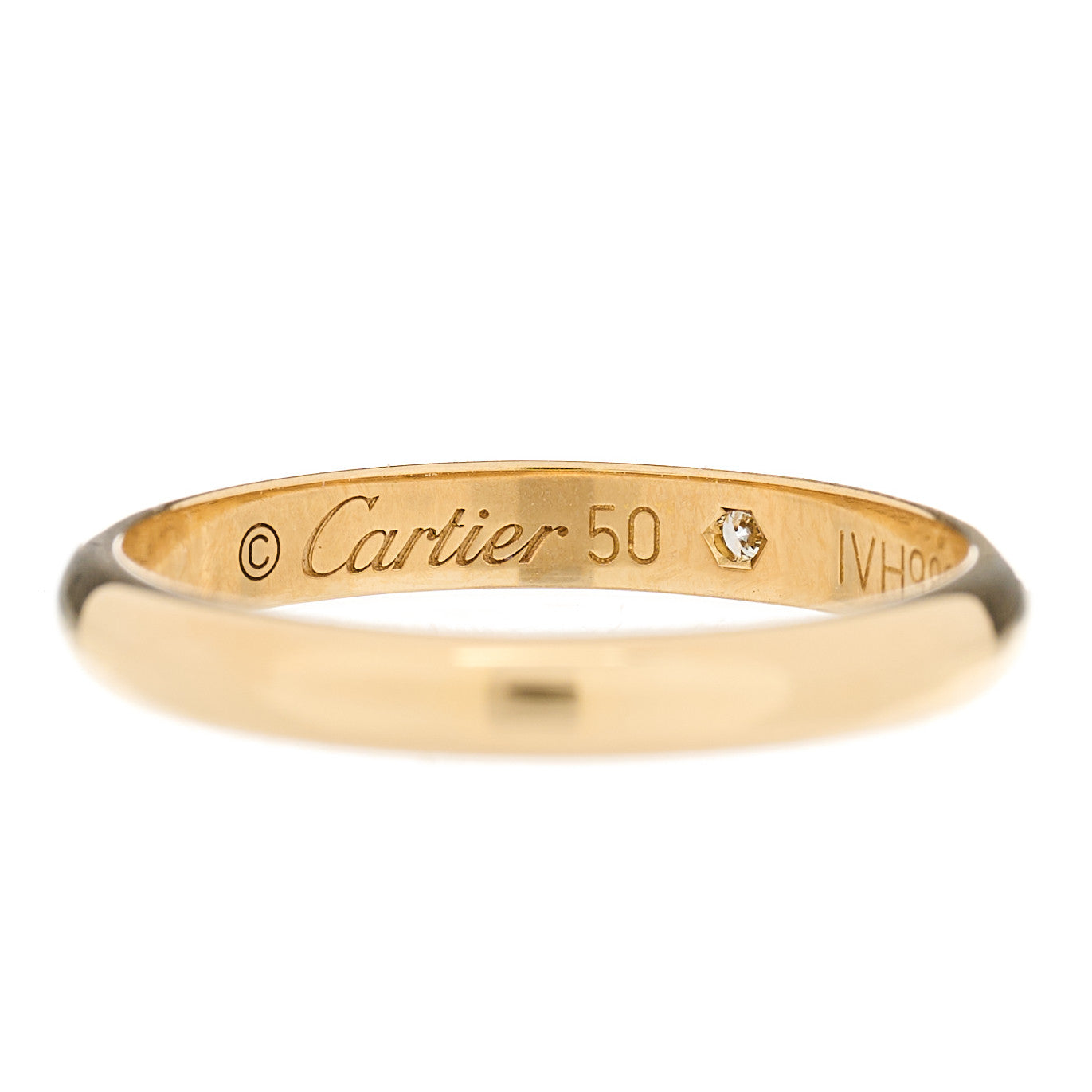 18K Yellow Gold Diamond 2.6mm 1895 Wedding Band Ring 50 5.25