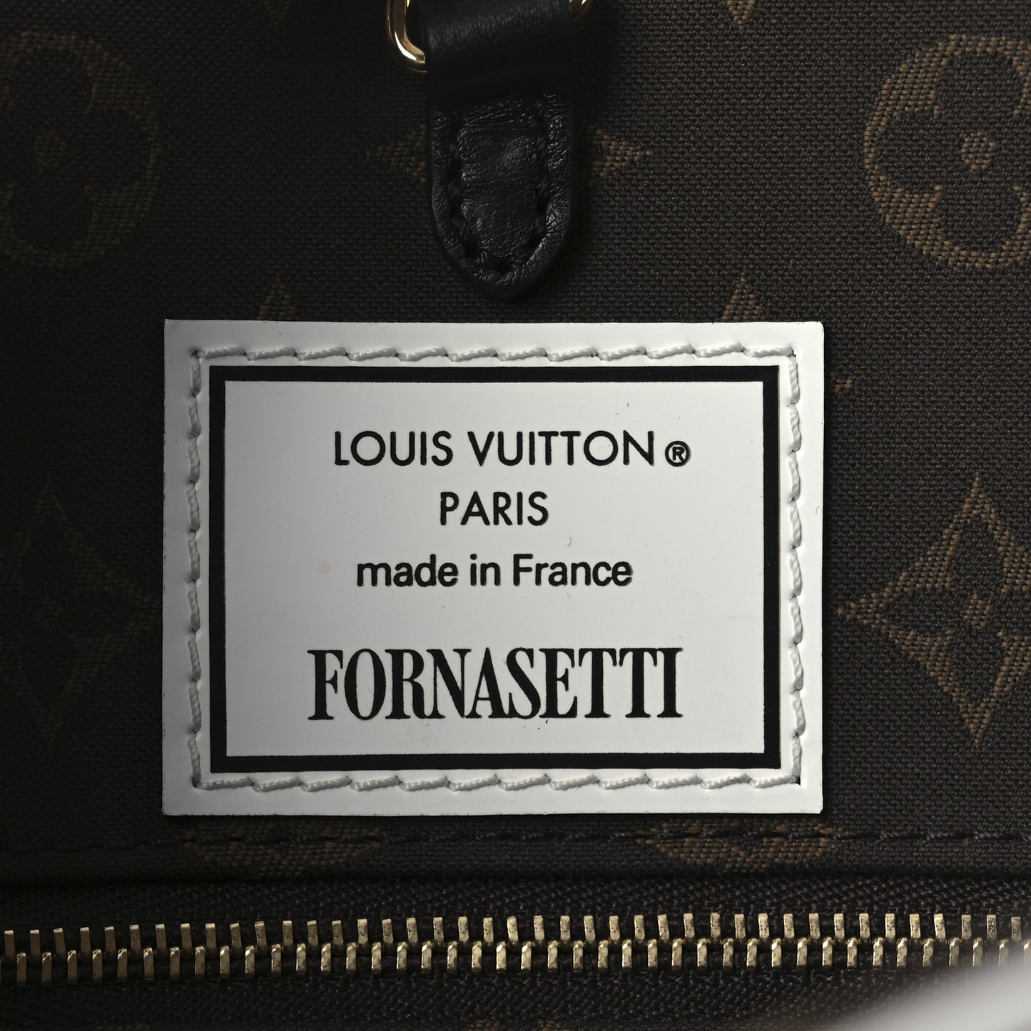 X FORNASETTI Calfskin Architettura Onthego MM Black White