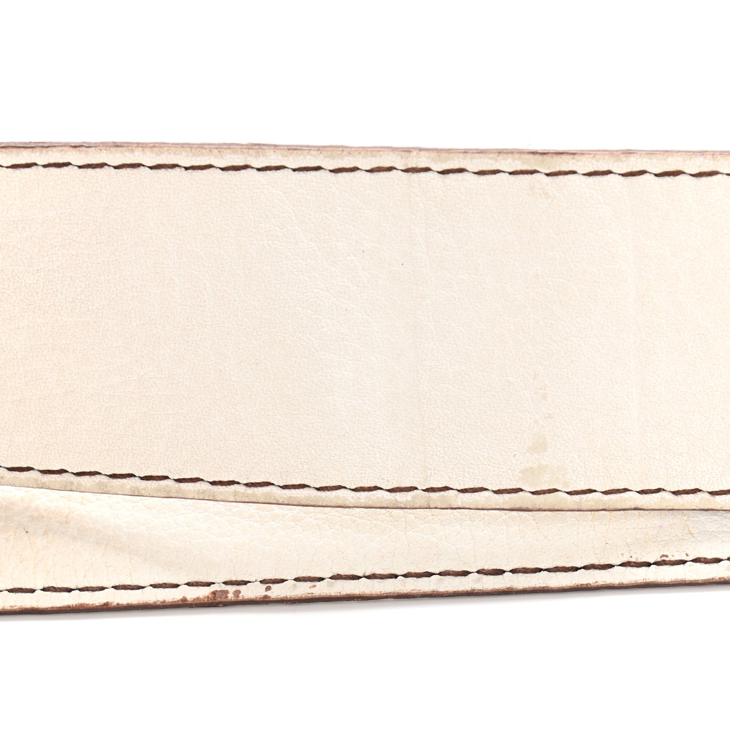 Grained Calfskin Saddle Pouch White
