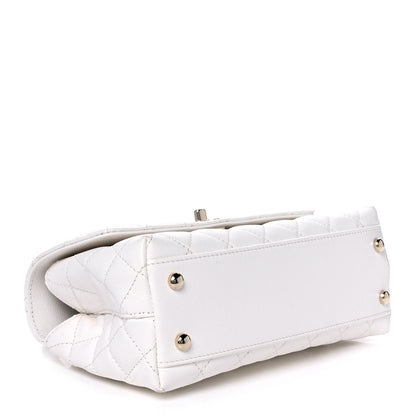 Chanel Caviar Quilted Mini Coco Handle Flap White 4 of 14