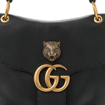 Gucci Cellarius Calfskin Feline GG Marmont Flap Shoulder Bag Black 8 of 10