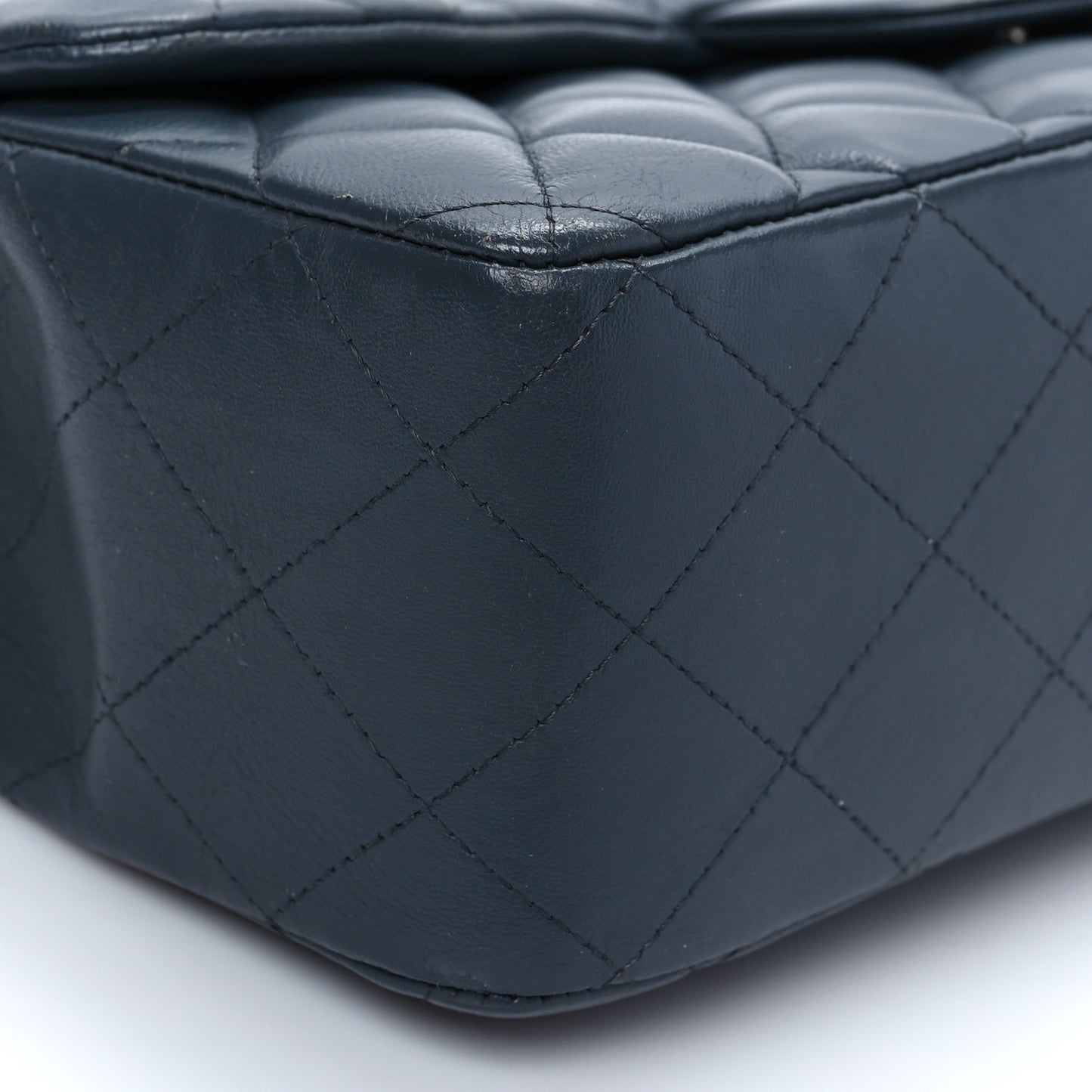 Lambskin Quilted Jumbo Single Flap Bijoux Chain Dark Grey