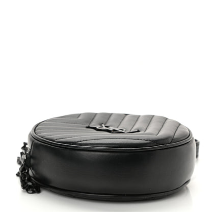 Saint Laurent Calfskin Matelasse Chevron Round Vinyle Camera Bag Black 4 of 8