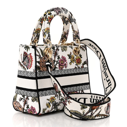 Christian Dior Canvas Embroidered Jardin Botanique Medium Lady D-Lite White Multicolor 3 of 11