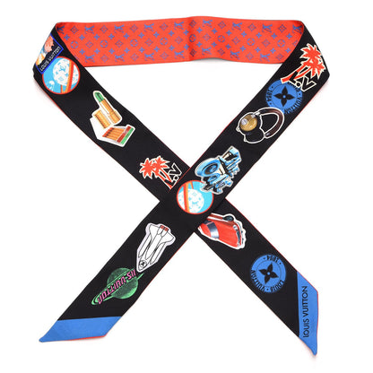 Louis Vuitton Silk Monogram World Tour Stickers BB Bandeau Rouge 1 of 4