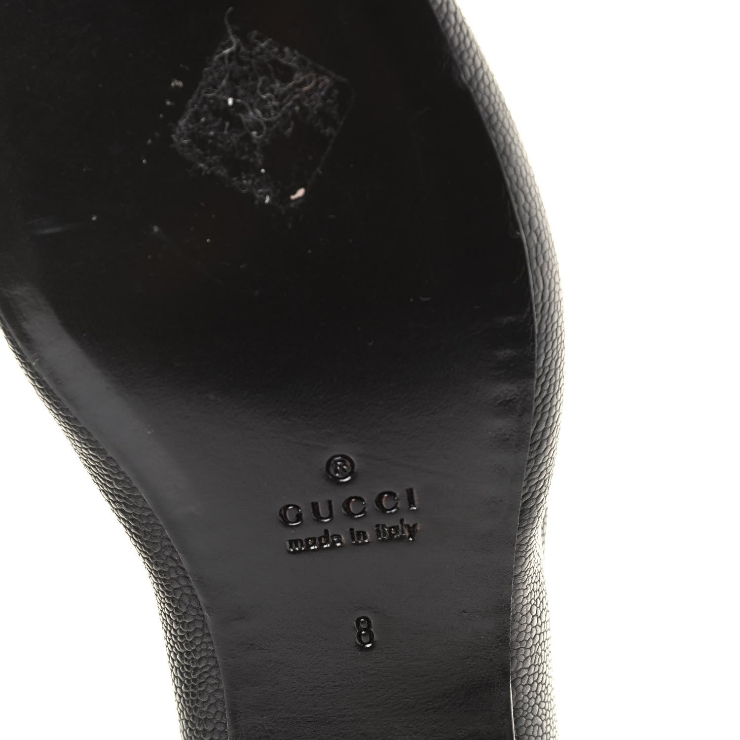 Gucci Pebbled Calfskin Mens Tassel Loafers 8 Black 6 of 7