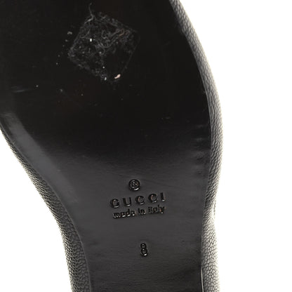 Gucci Pebbled Calfskin Mens Tassel Loafers 8 Black 6 of 7