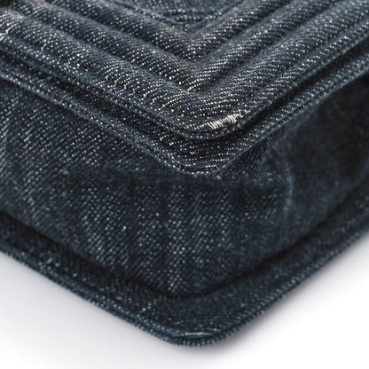 Chanel Denim Quilted Small Boy Flap Black 9 of 10