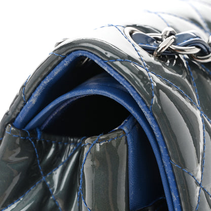 Chanel Patent Quilted Jumbo Double Flap Blue 12 of 20