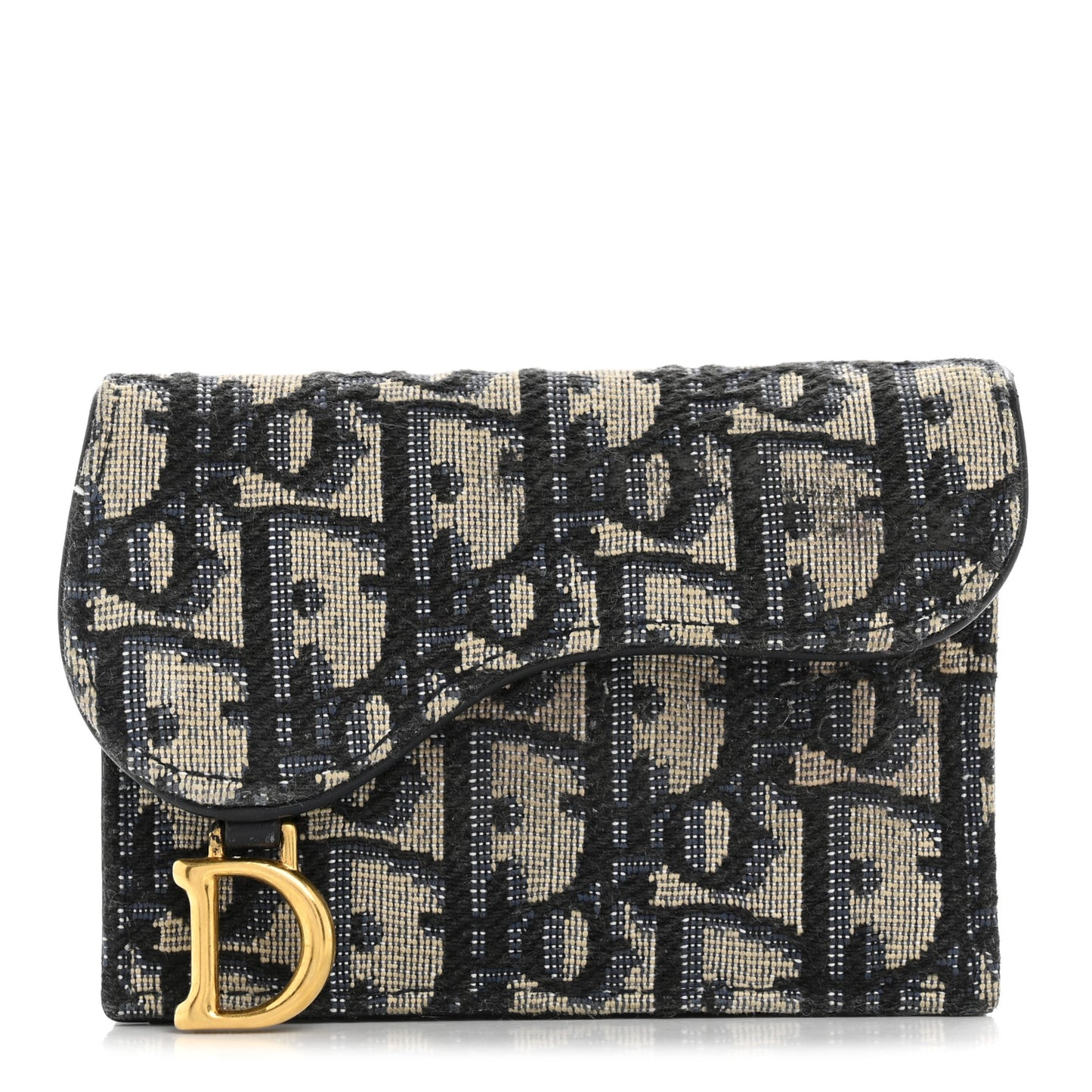 Oblique Saddle Card Holder Blue