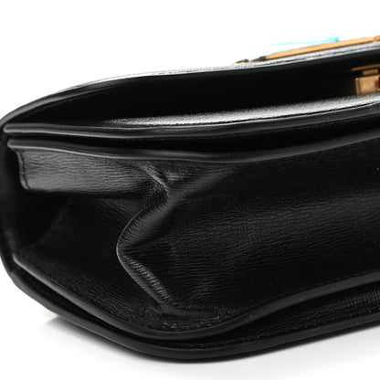 Balenciaga Calfskin Stripe Embossed Small Gossip Bag Black 7 of 9