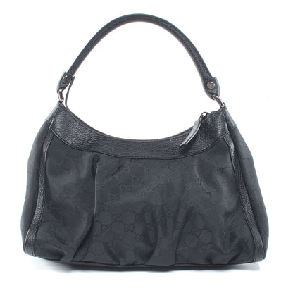 Gucci Nylon Monogram Silver D Ring Hobo Black 3 of 7