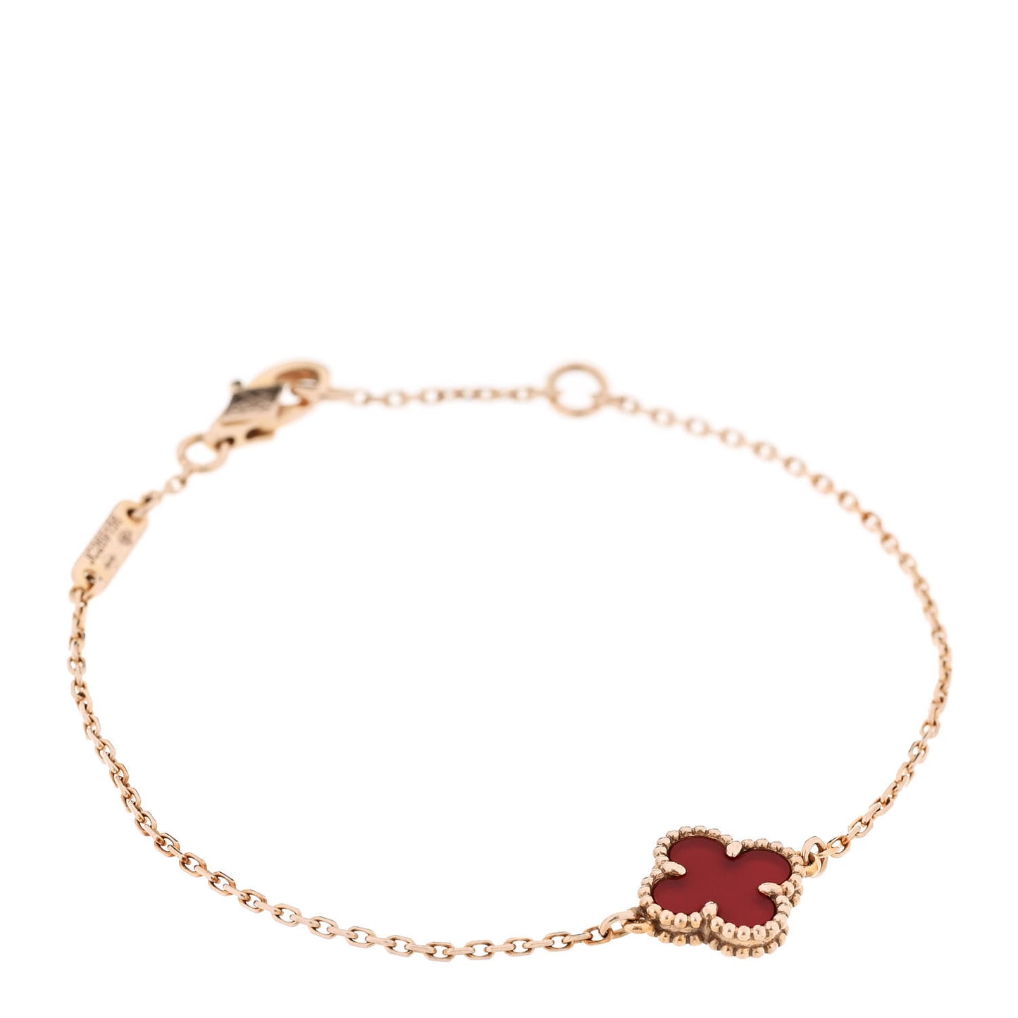 18K Rose Gold Carnelian Sweet Alhambra Bracelet