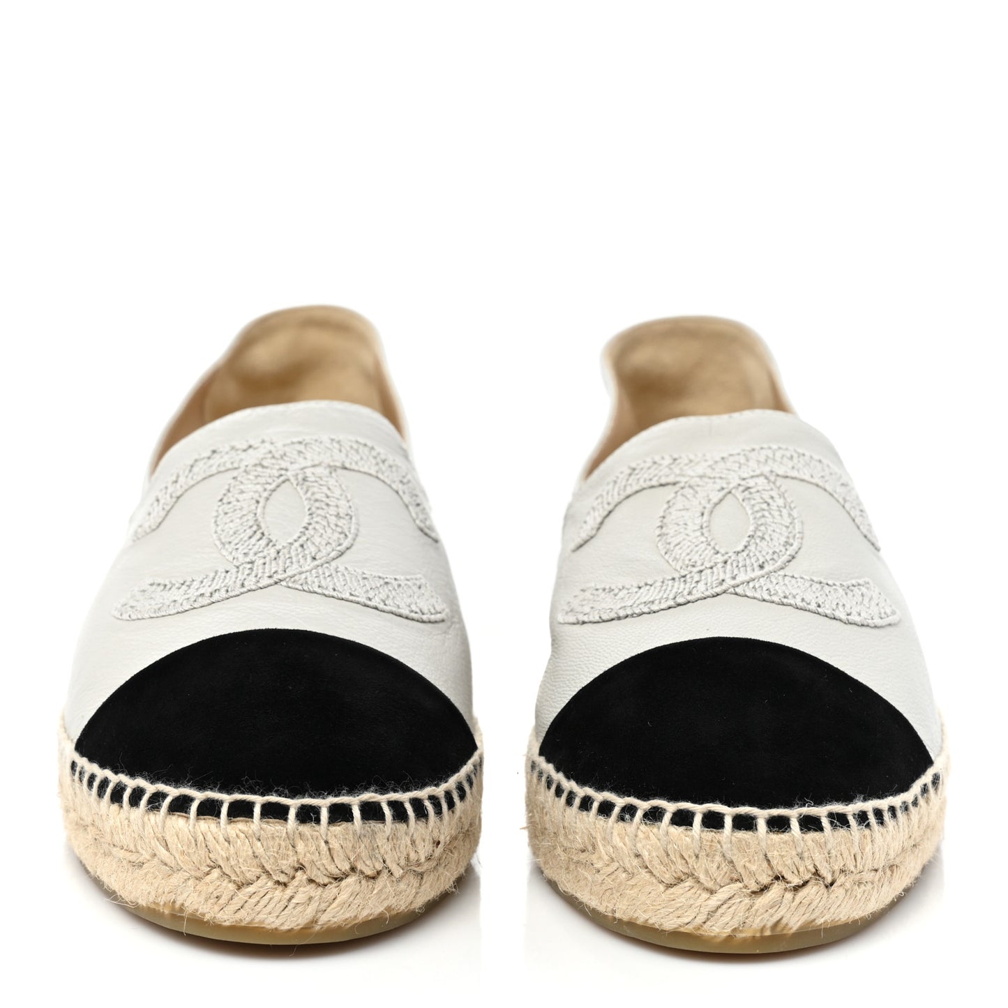 Lambskin Grosgrain CC Espadrilles 42 Grey