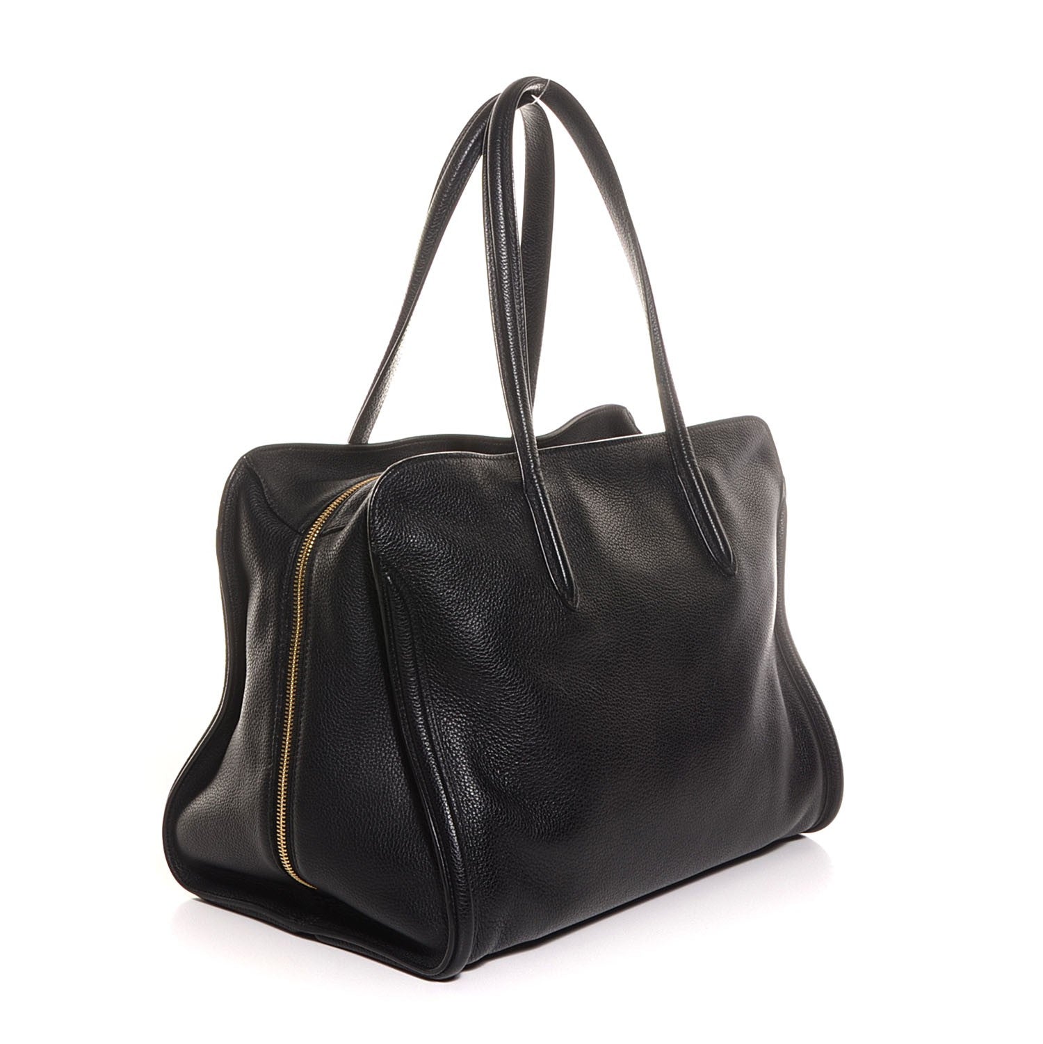 Alexander McQueen Pebbled Calfskin Medium Skull Padlock Zip Around Tote Black 3 of 8