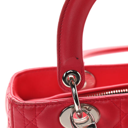 Christian Dior Lambskin Cannage Medium Lady Dior Red 11 of 12