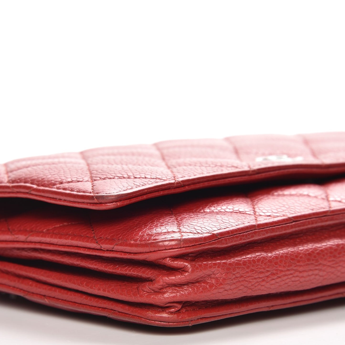 Caviar Quilted Wallet On Chain WOC Red