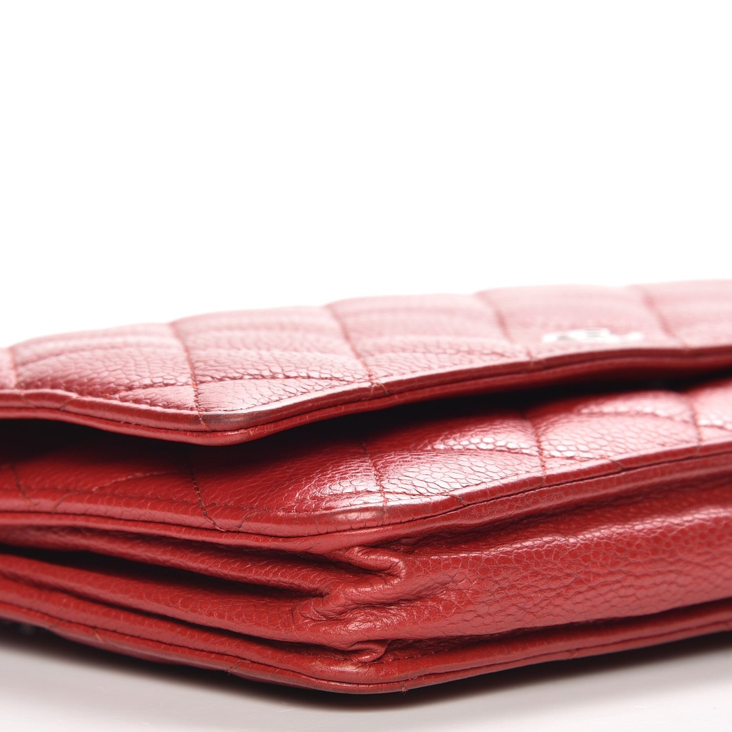 Chanel Caviar Quilted Wallet On Chain WOC Red 12 of 13