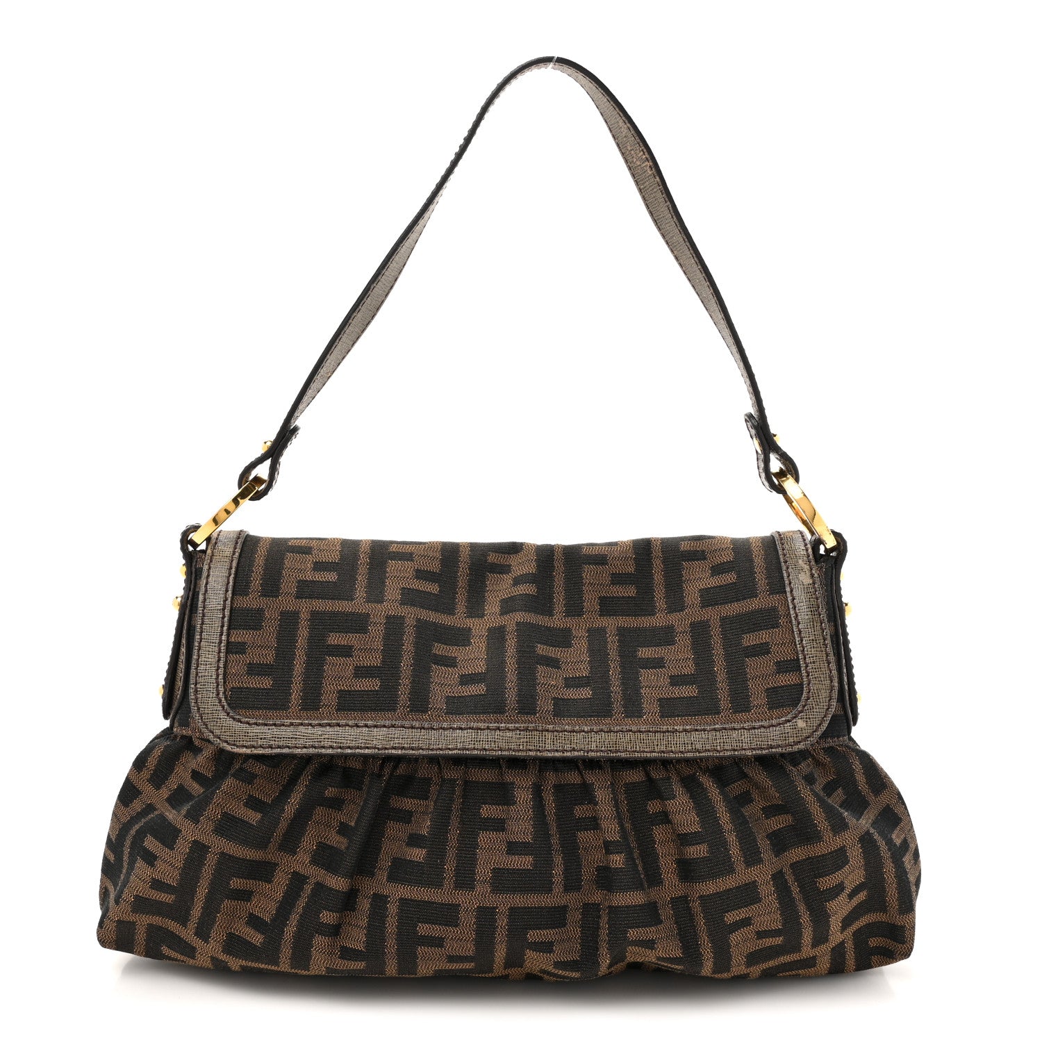 Fendi Zucca Small Chef Shoulder Bag Tobacco 1 of 12