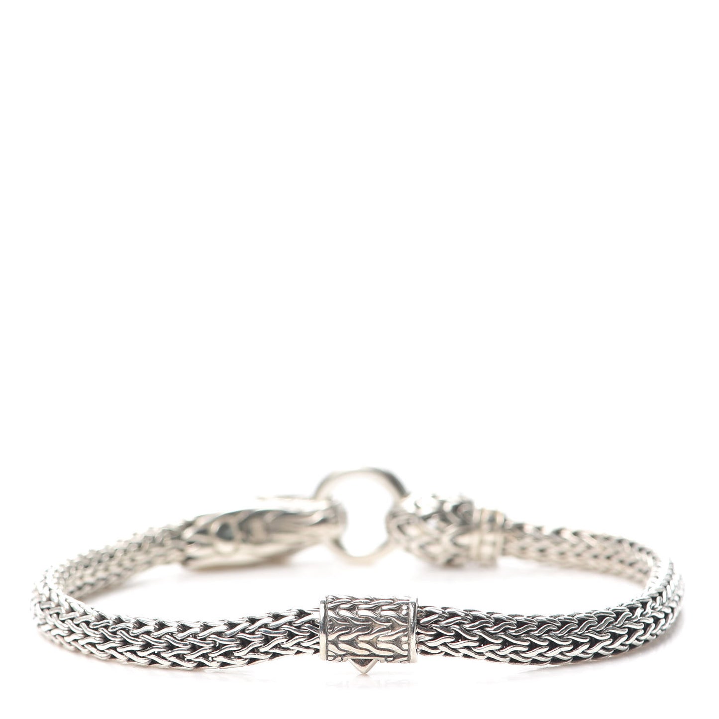 Sterling Silver 18K Yellow Gold 5mm Naga Dragon Station Bracelet