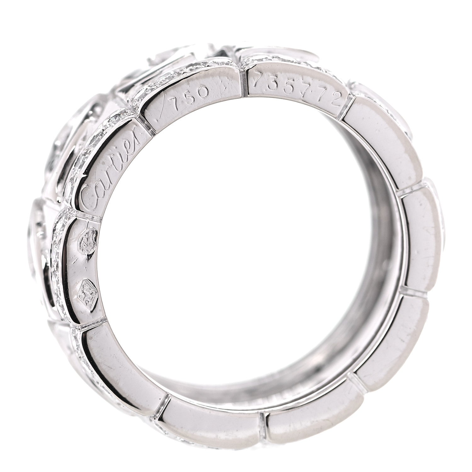 Cartier 18K White Gold Diamond Entrelaces Ring 52 6 4 of 4