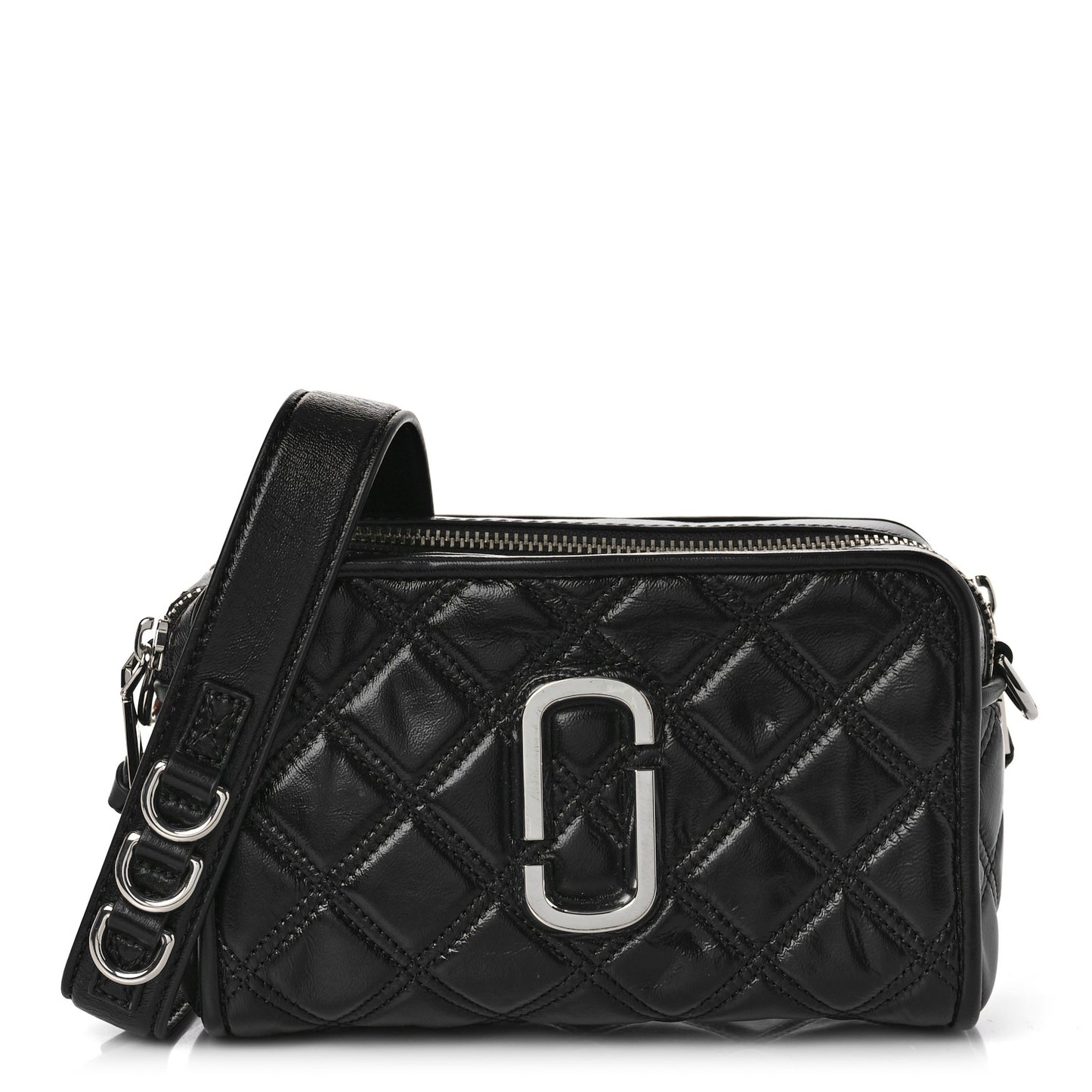 Natural Grain Calfskin Quilted The Softshot 21 Bag Black