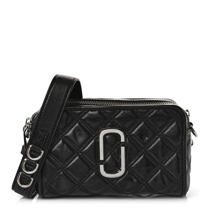Marc Jacobs Natural Grain Calfskin Quilted The Softshot 21 Bag Black 1 of 9