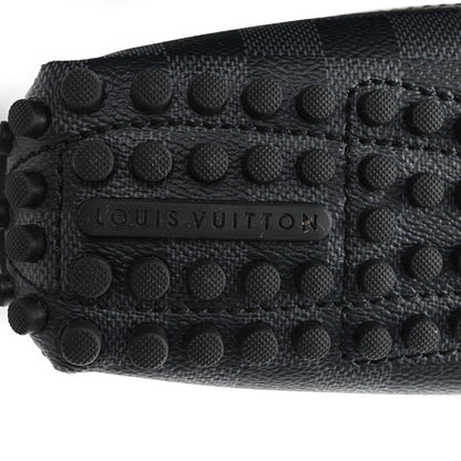 Louis Vuitton Mens Damier Graphite Hockenheim Moccasin Loafers 9 Onyx 7 of 9
