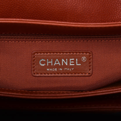 Chanel Caviar Quilted Medium Rock In Rome Single Flap Dark Red 8 of 13