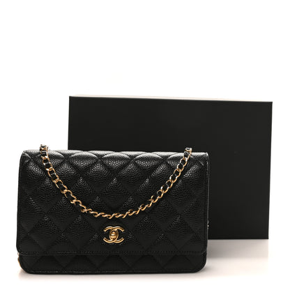 Chanel Caviar Quilted CC Turnlock Wallet On Chain WOC Black 12 of 12