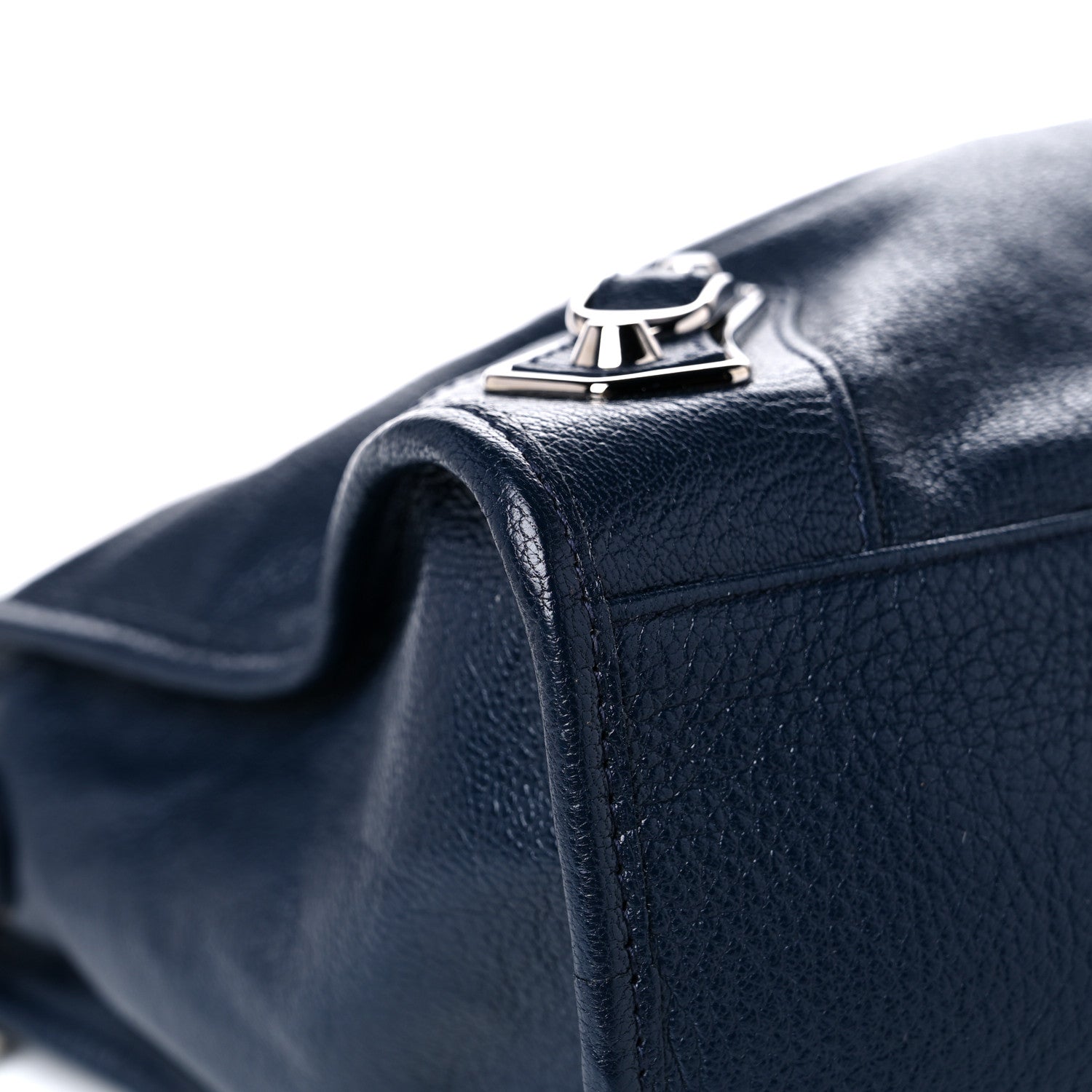 Balenciaga Chevre Silver Metallic Edge Hardware City Bleu Nuit Dark Sea 8 of 14