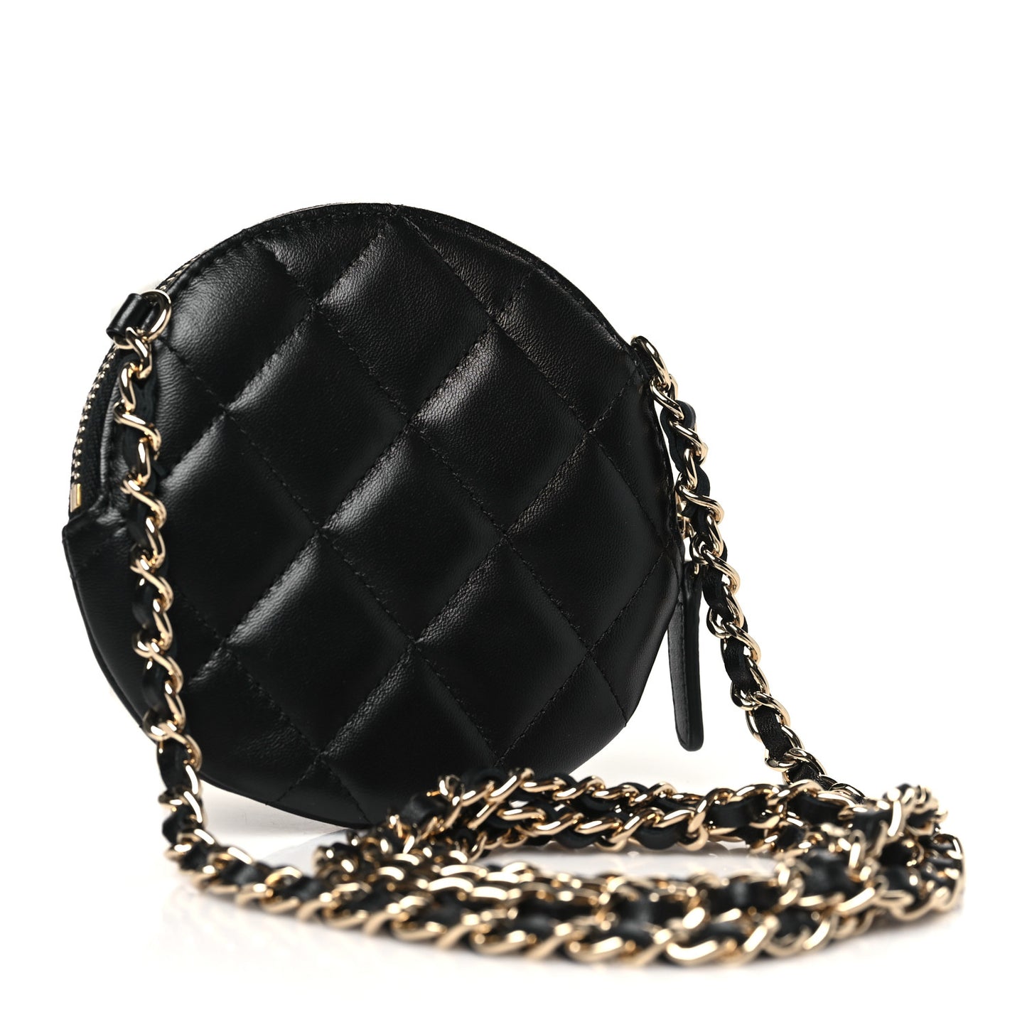 Lambskin Mini Camellia Bouquet Clutch With Chain Black
