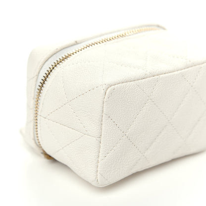 Chanel Caviar Quilted Mini Top Handle Vanity With Chain White 8 of 10