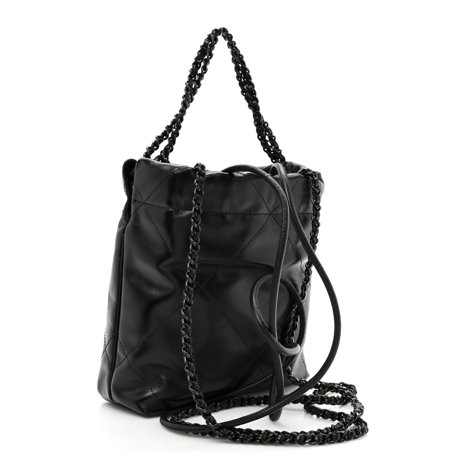 Chanel Shiny Calfskin Quilted Mini Chanel 22 So Black 3 of 10