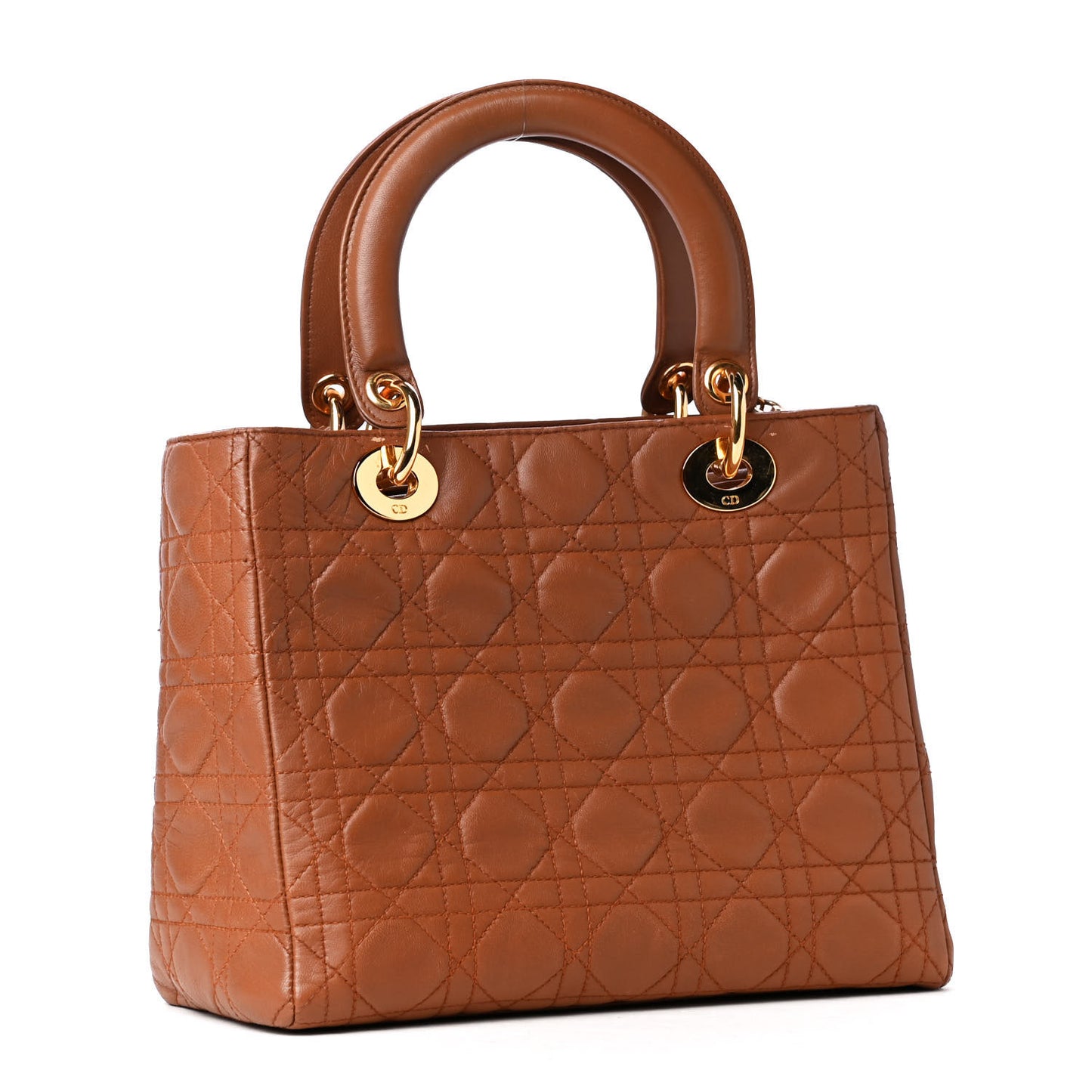 Lambskin Cannage Medium Lady Dior Tan