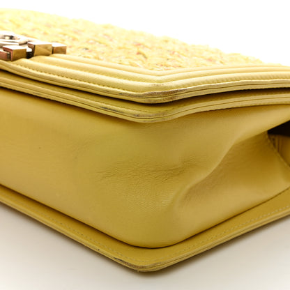 Chanel Tweed Lambskin Medium Boy Flap Yellow 9 of 14