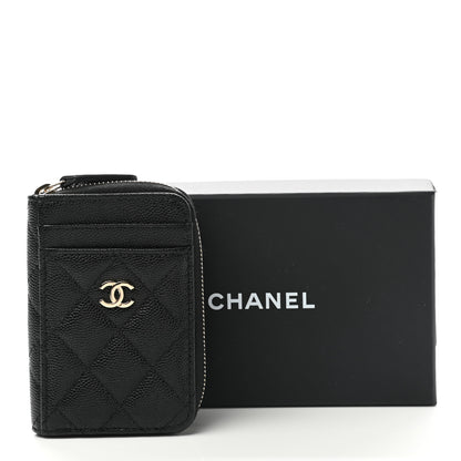 Chanel Caviar Quilted Zip Card Holder Black 5 of 8