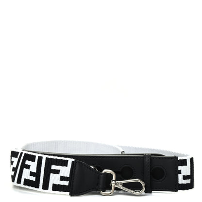 Fendi Fabric Calfskin FF Reloaded Strap You White Black 1 of 3