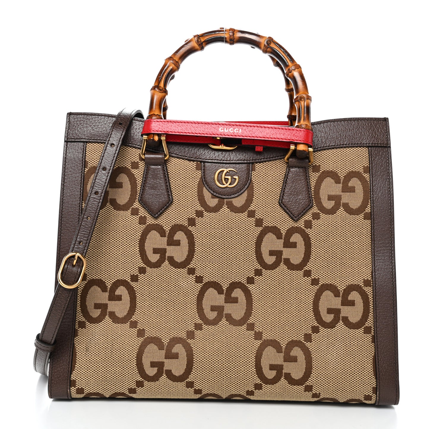 Monogram Jumbo GG Textured Dollar Calfskin Medium Diana Tote Bag Camel Ebony New Acero Pomegranate Red