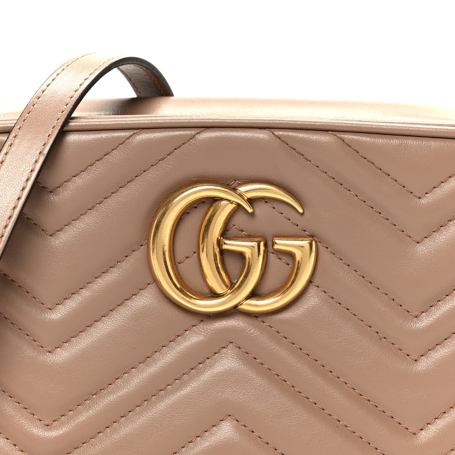 Gucci Calfskin Matelasse Small GG Marmont Chain Shoulder Bag Porcelain Rose 9 of 12